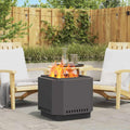 vidaXL Rauchfreier Feuerkorb Schwarz 58 x 58 x 51 cm
