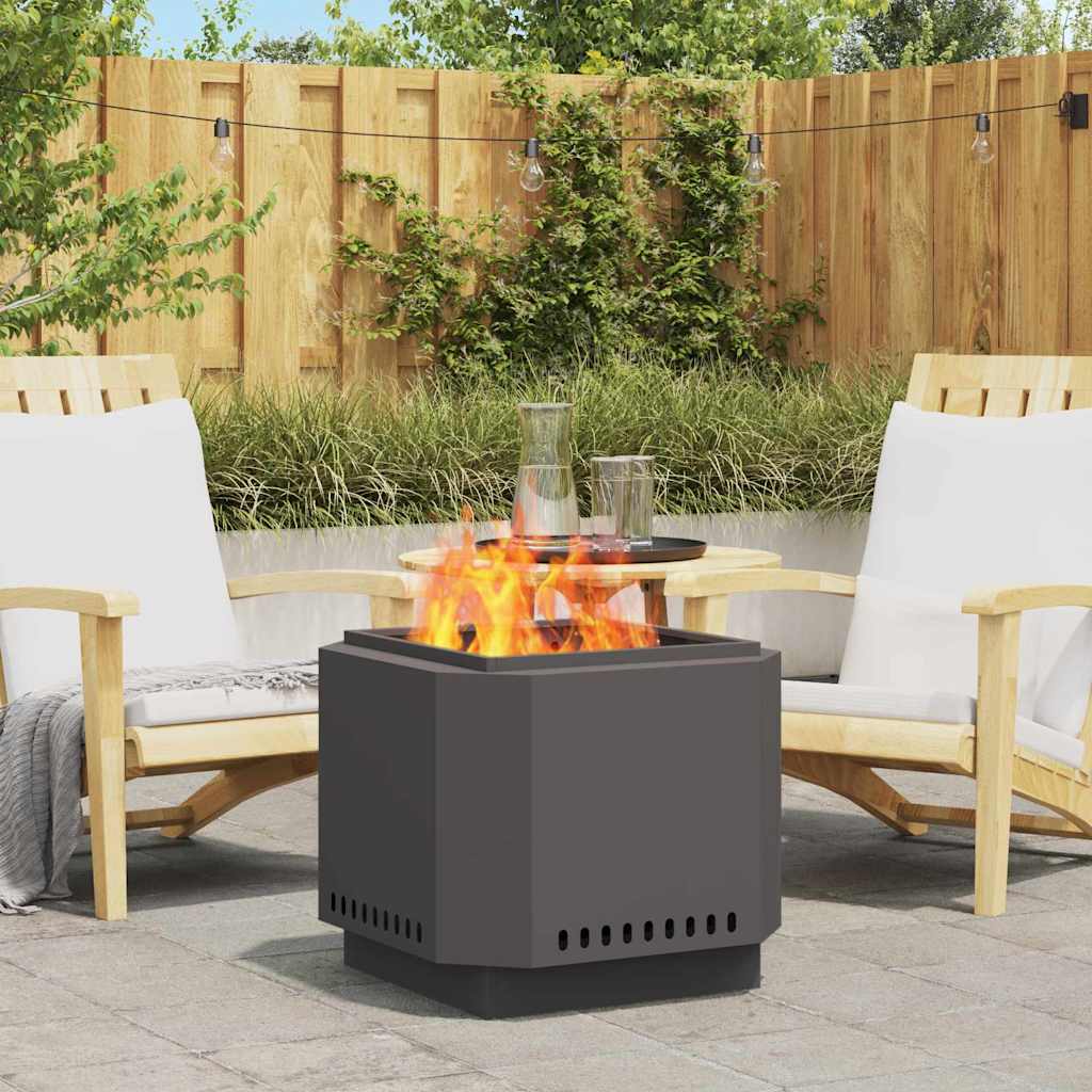 vidaXL Rauchfreier Feuerkorb Schwarz 58 x 58 x 51 cm
