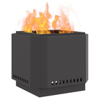 vidaXL Rauchfreier Feuerkorb Schwarz 58 x 58 x 51 cm