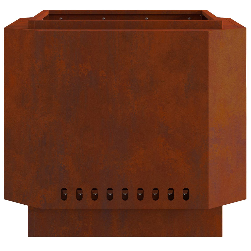 vidaXL Rauchfreier Feuerkorb Braun 58 x 58 x 51 cm Wetterfeststahl