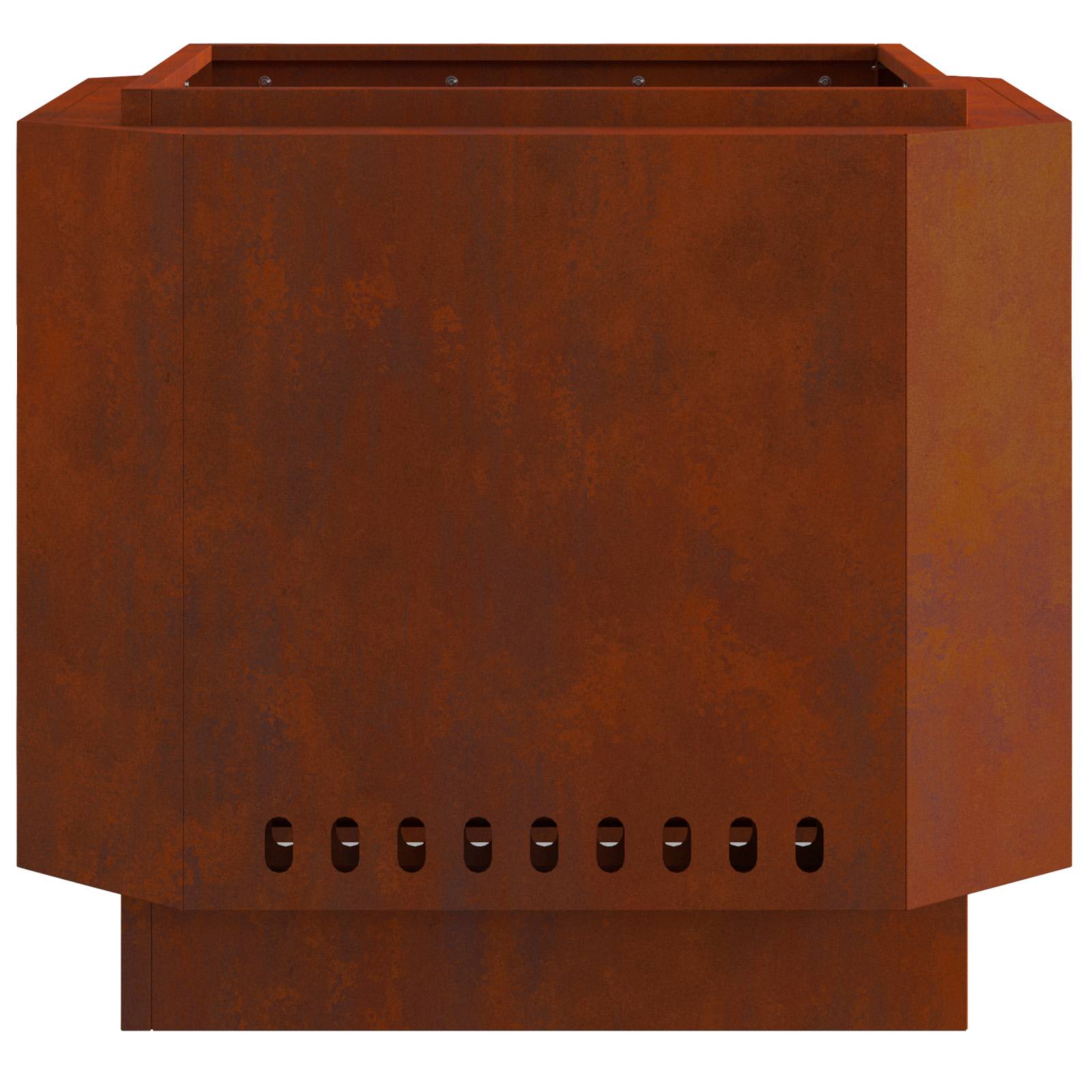 vidaXL Rauchfreier Feuerkorb Braun 58 x 58 x 51 cm Wetterfeststahl
