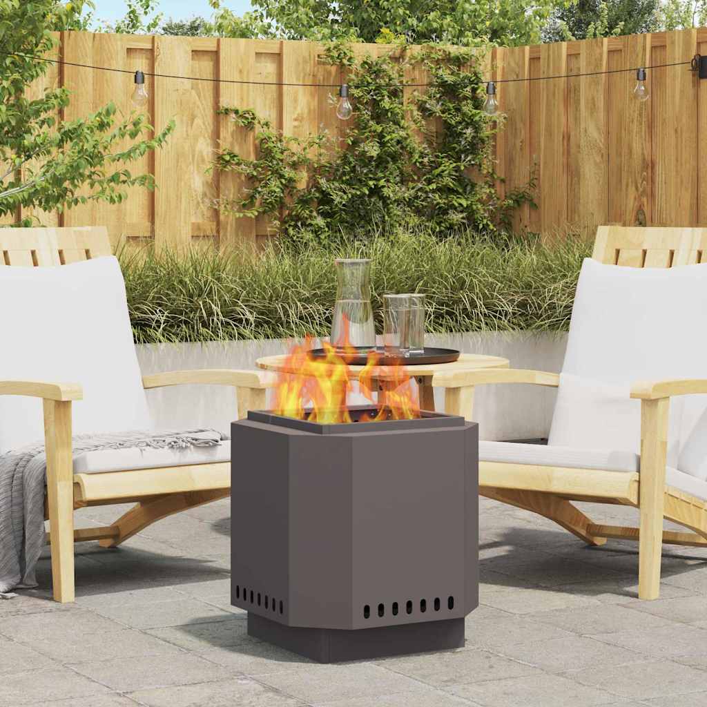 vidaXL Rauchfreier Feuerkorb Schwarz 48 x 48 x 51 cm Stahl