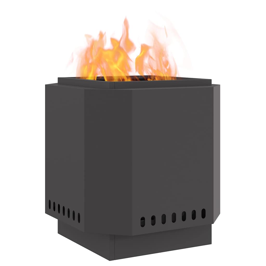 vidaXL Rauchfreier Feuerkorb Schwarz 48 x 48 x 51 cm Stahl