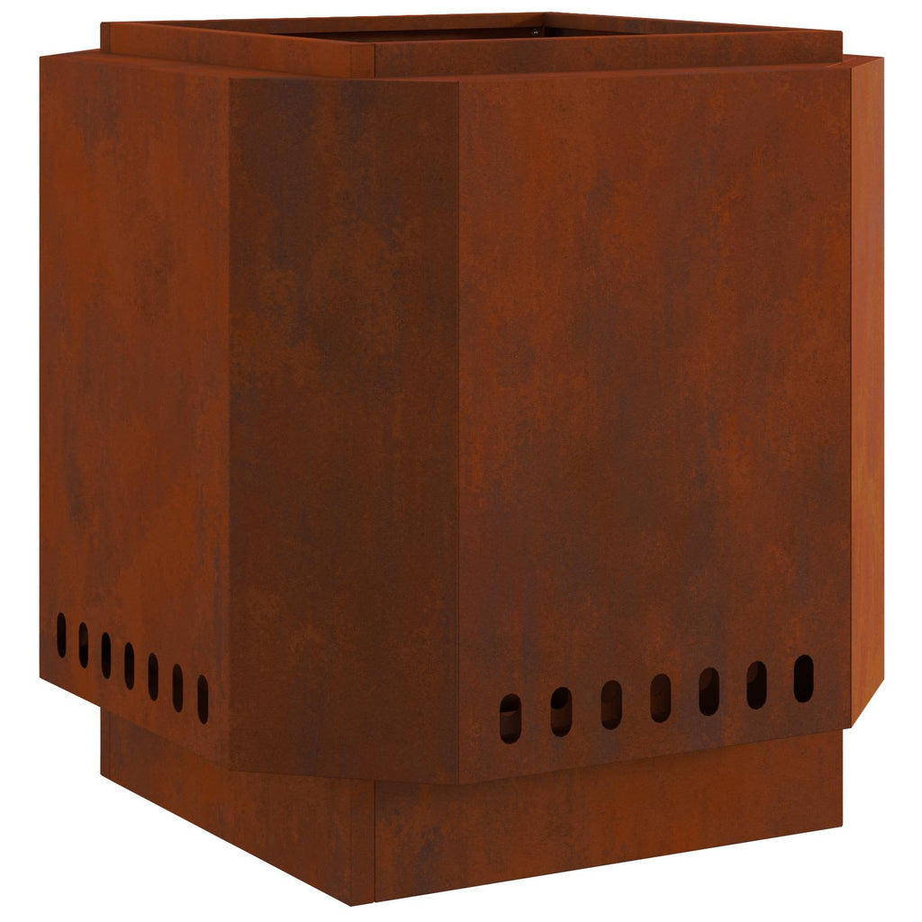 vidaXL Rauchfreier Feuerkorb Rostig 48 x 48 x 51 cm Wetterfeststahl