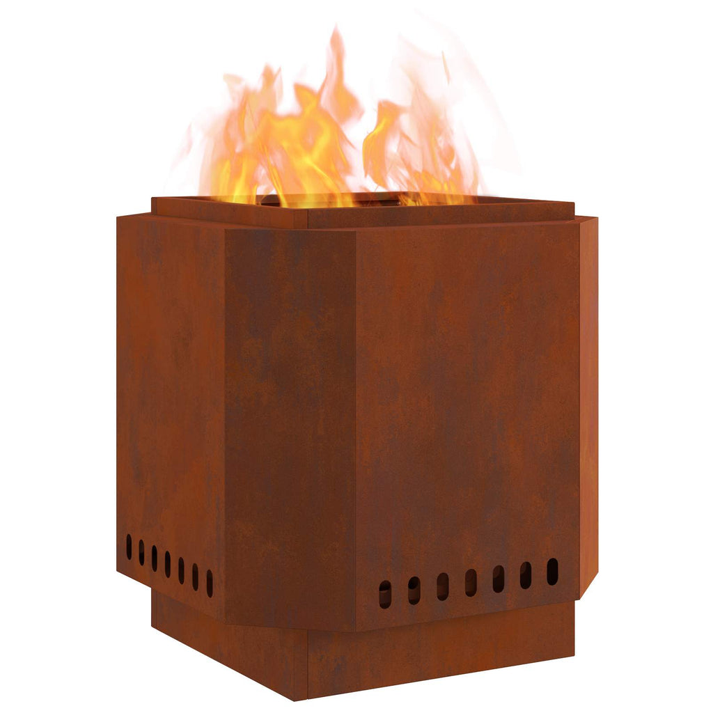 vidaXL Rauchfreier Feuerkorb Rostig 48 x 48 x 51 cm Wetterfeststahl