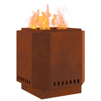 vidaXL Rauchfreier Feuerkorb Rostig 48 x 48 x 51 cm Wetterfeststahl