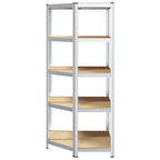 vidaXL Eckregal mit Regal Silber 90 x 90 x 198 cm Holzwerkstoff