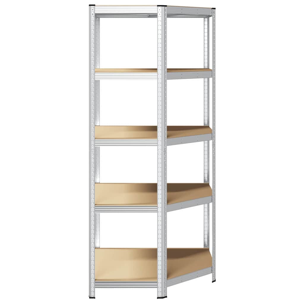 vidaXL Eckregal mit Regal Silber 90 x 90 x 198 cm Holzwerkstoff