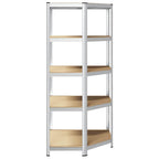 vidaXL Eckregal mit Regal Silber 90 x 90 x 198 cm Holzwerkstoff