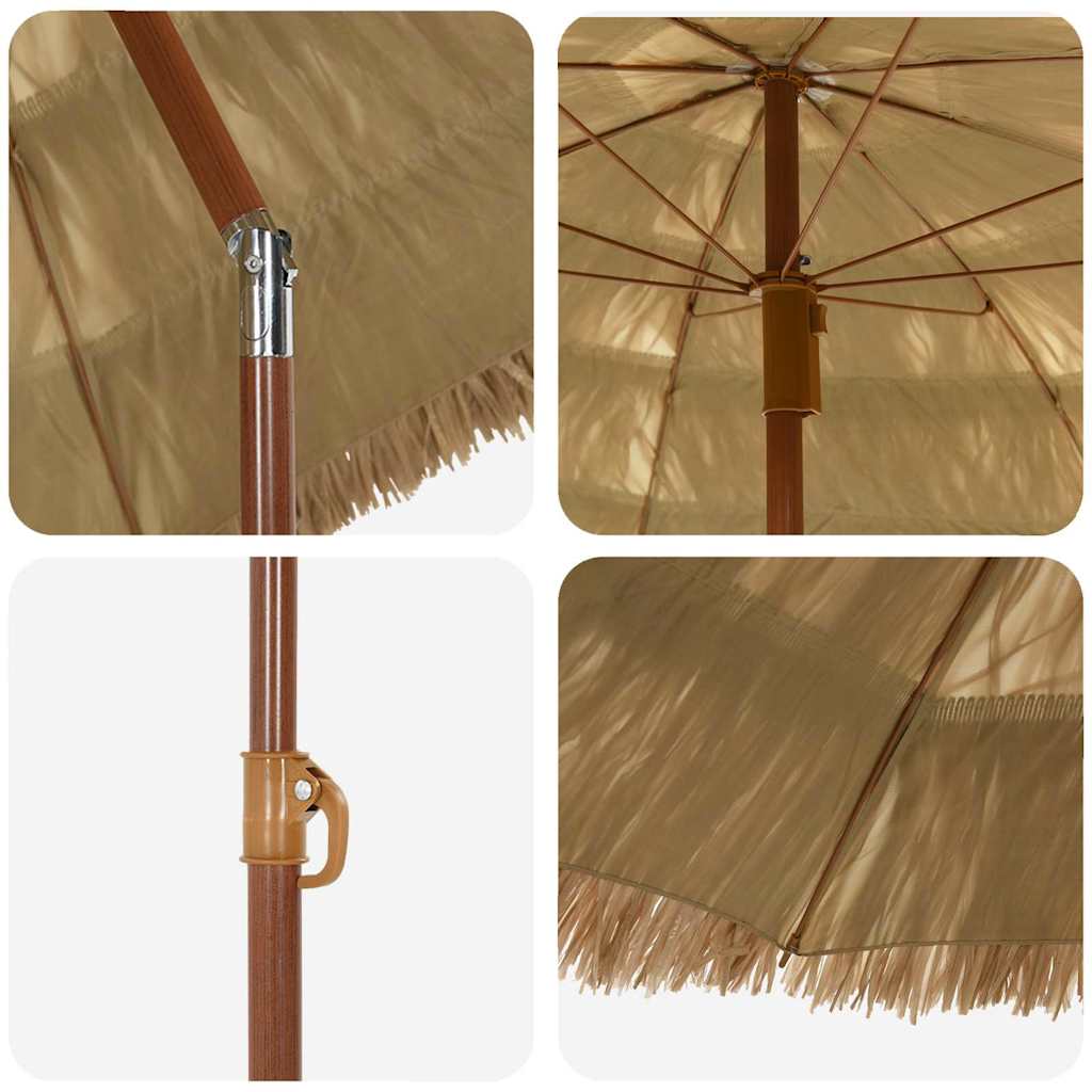 vidaXL Garten-Sonnenschirm Natur 160 x 160 x 196 cm