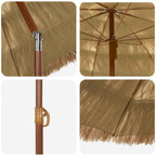 vidaXL Garten-Sonnenschirm Natur 160 x 160 x 196 cm