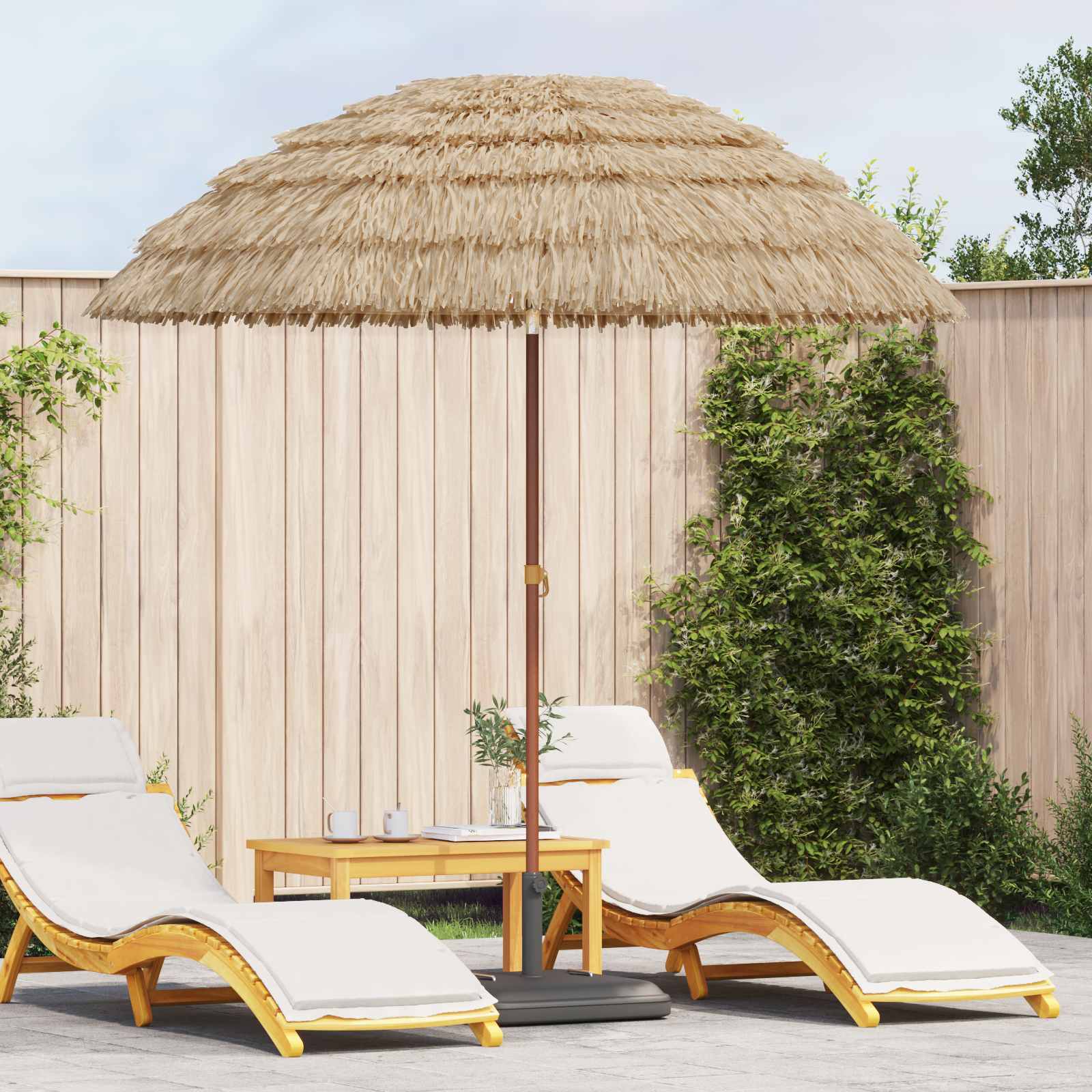 vidaXL Garten-Sonnenschirm Natur 160 x 160 x 196 cm
