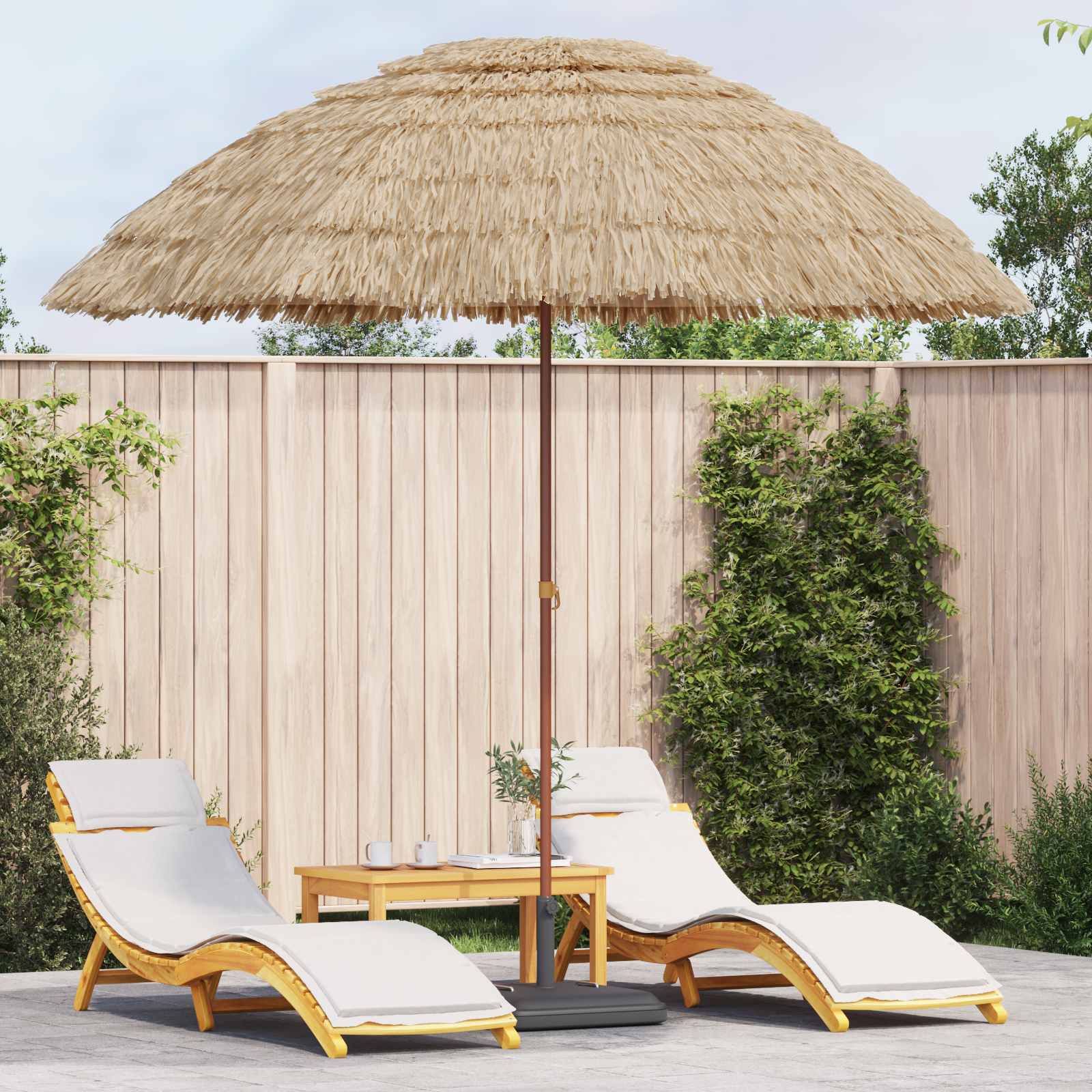vidaXL Garten-Sonnenschirm Natur 160 x 160 x 196 cm