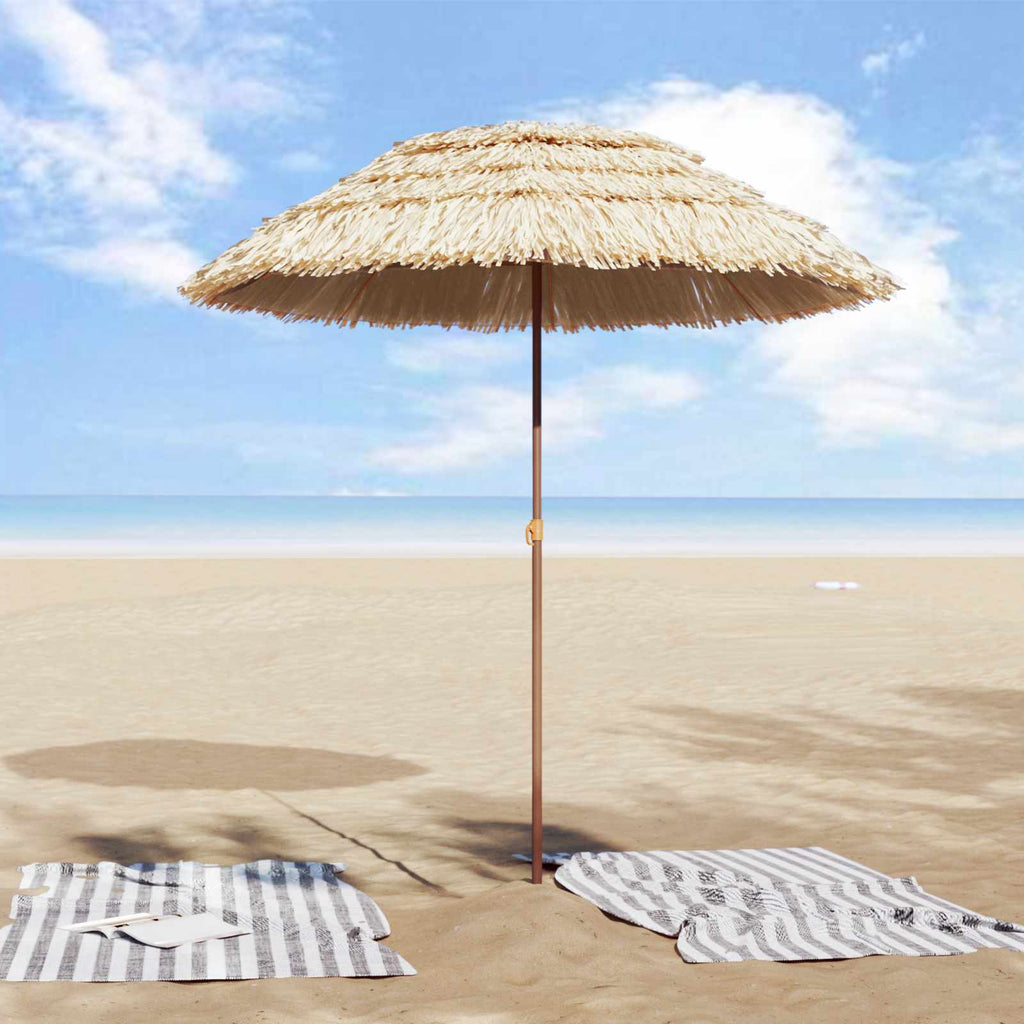 vidaXL Strandparasol Natur 160 x 160 x 196 cm Polyester und Stahl
