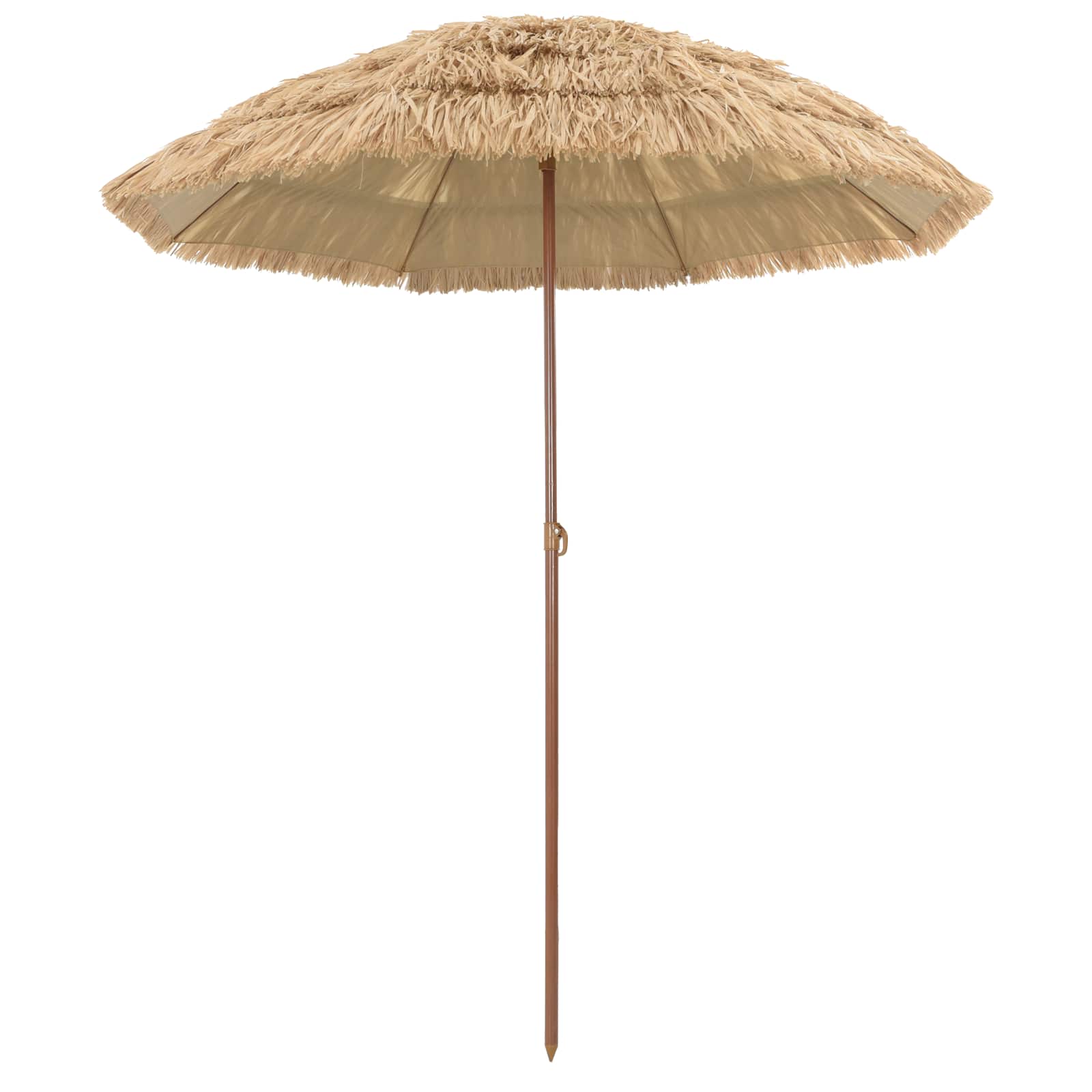 vidaXL Strandparasol Natur 160 x 160 x 196 cm Polyester und Stahl
