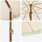 vidaXL Strandparasol Gelb und Weiß 160 x 160 x 196 cm
