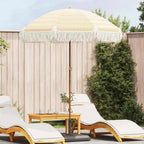 vidaXL Strandparasol Gelb und Weiß 160 x 160 x 196 cm