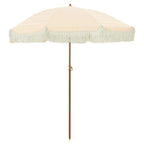vidaXL Strandparasol Gelb und Weiß 160 x 160 x 196 cm