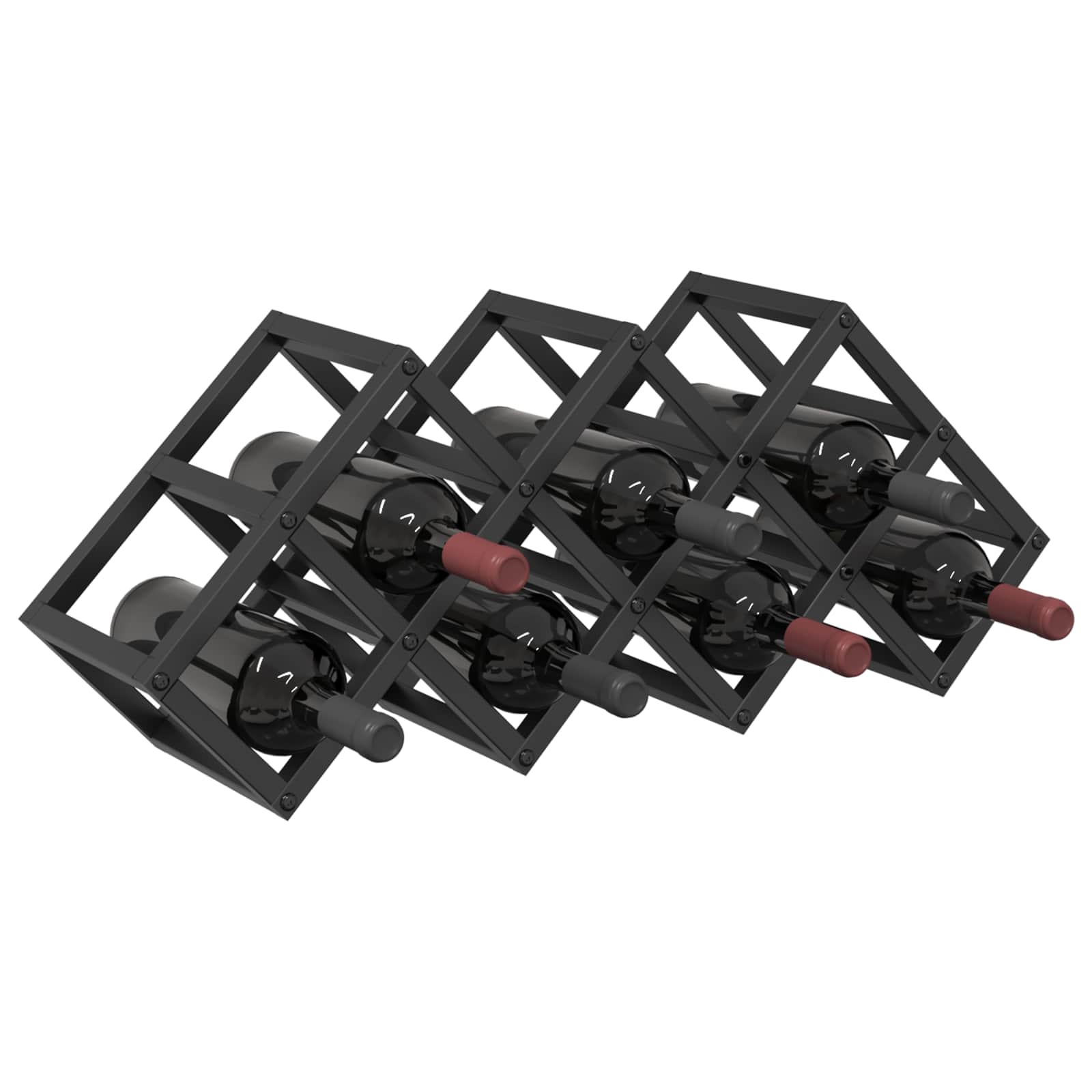 vidaXL Weinregal Schwarz Eichen-Optik 63 x 16,5 x 25 cm