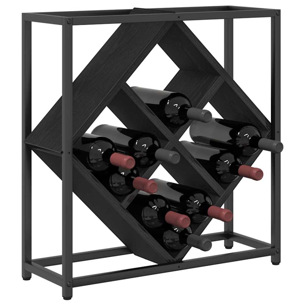 vidaXL Weinregal Schwarz Eichen-Optik 51 x 18 x 52,5 cm Holzwerkstoff