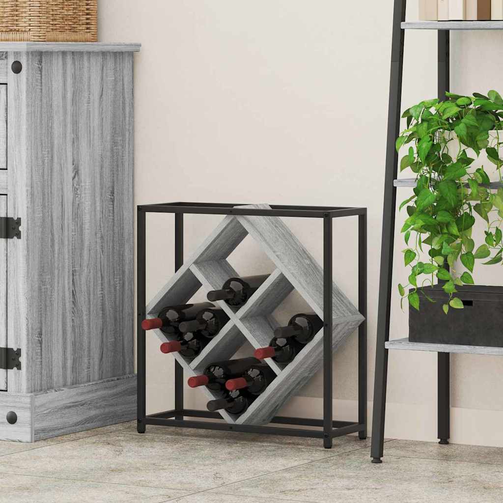 vidaXL Weinregal Graues Sonoma 51 x 18 x 52,5 cm Holzwerkstoff