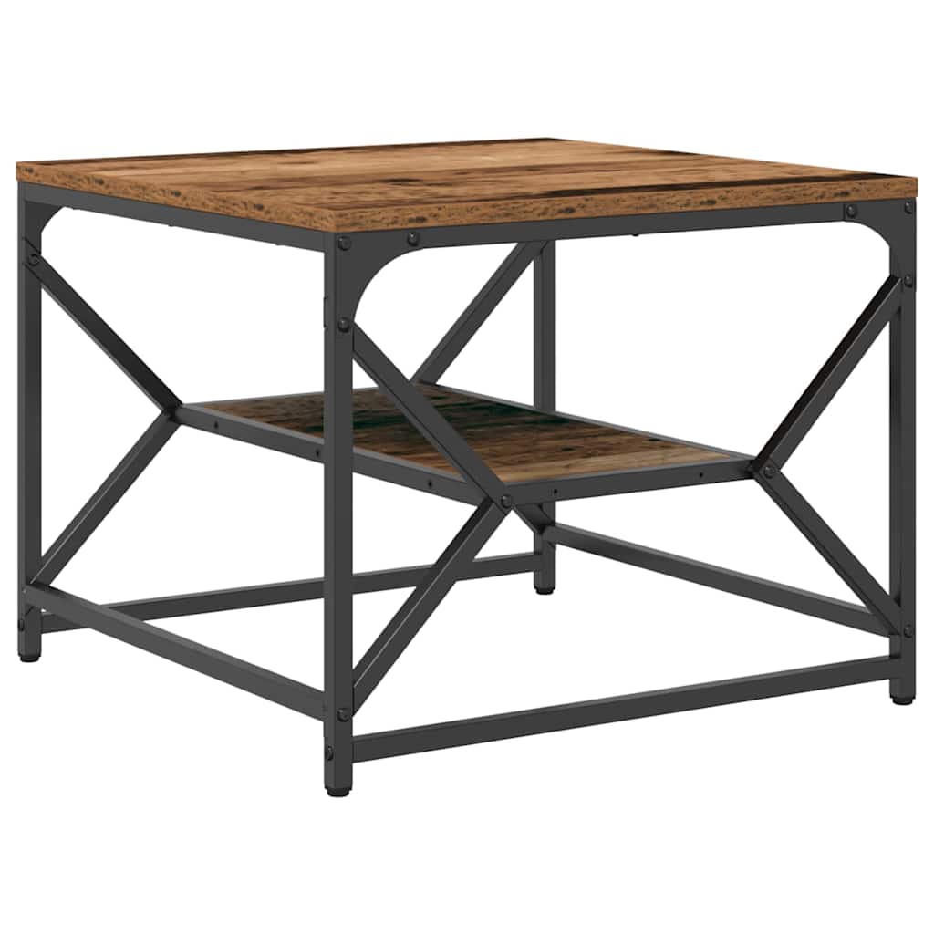 vidaXL Couchtisch Altholz 51 x 50 x 40 cm Ingenieure Holz und Stahl