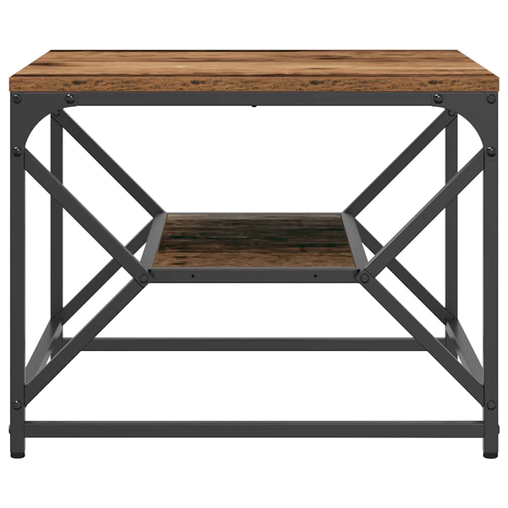 vidaXL Couchtisch Altholz 51 x 50 x 40 cm Ingenieure Holz und Stahl