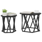 vidaXL Beistelltisch 2 pcs Schwarz Eichen-Optik