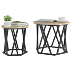 vidaXL Beistelltisch 2 pcs Sonoma-Eiche Ingenieure Holz und Stahl