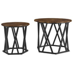 vidaXL Beistelltisch 2 pcs Geräucherte Eiche Ingenieure Holz und Stahl