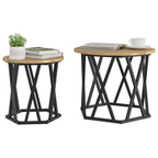 vidaXL Beistelltisch 2 pcs Artisan-Eiche Ingenieure Holz und Stahl