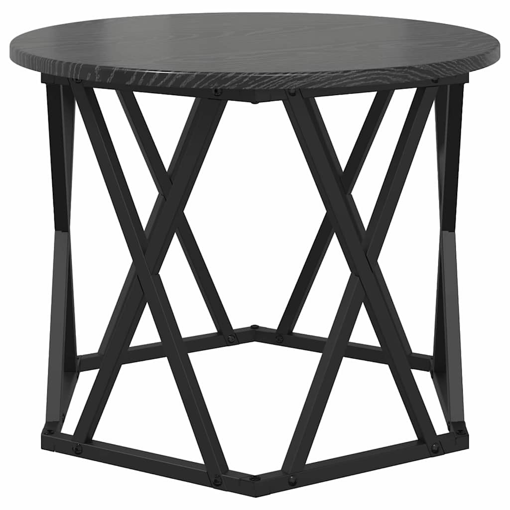vidaXL Nesting Beistelltisch 3 pcs Schwarz Eichen-Optik