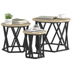 vidaXL Nesting Beistelltisch 3 pcs Sonoma-Eiche
