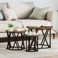 vidaXL Nesting Beistelltisch 3 pcs Geräucherte Eiche