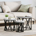 vidaXL Nesting Beistelltisch 3 pcs Graues Sonoma