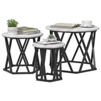 vidaXL Nesting Beistelltisch 3 pcs Graues Sonoma