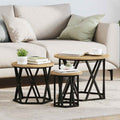vidaXL Nesting Beistelltisch 3 pcs Artisan-Eiche