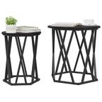 vidaXL Couchtisch 2 pcs Schwarz Eichen-Optik Ingenieure Holz und Stahl