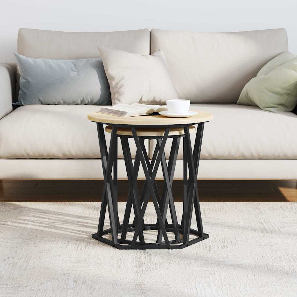 vidaXL Couchtisch 2 pcs Sonoma-Eiche Ingenieure Holz und Stahl