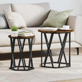 vidaXL Couchtisch 2 pcs Geräucherte Eiche Ingenieure Holz und Stahl