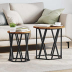vidaXL Couchtisch 2 pcs Altholz Ingenieure Holz und Stahl