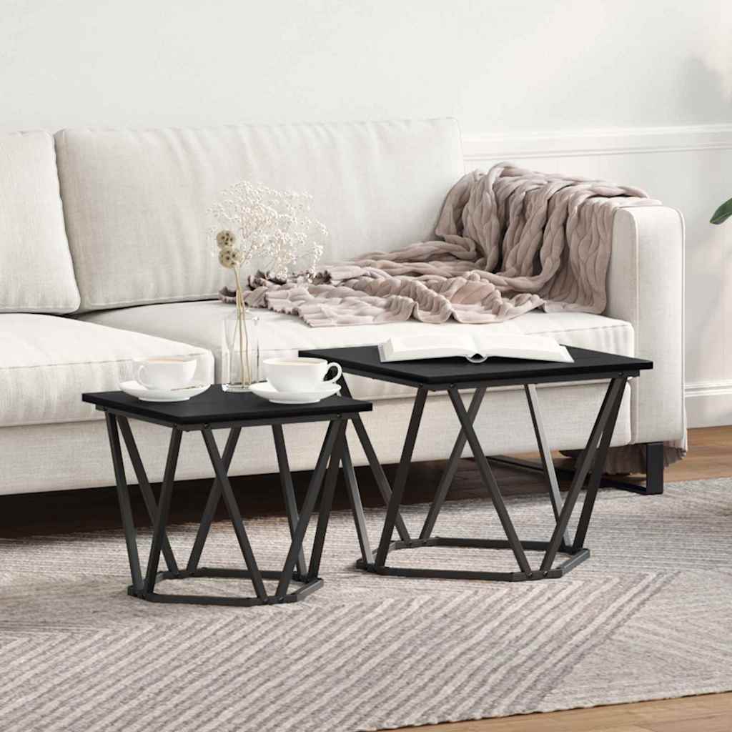 vidaXL Beistelltisch-Set 2 pcs Schwarze Eiche 50 x 50 x 40 cm