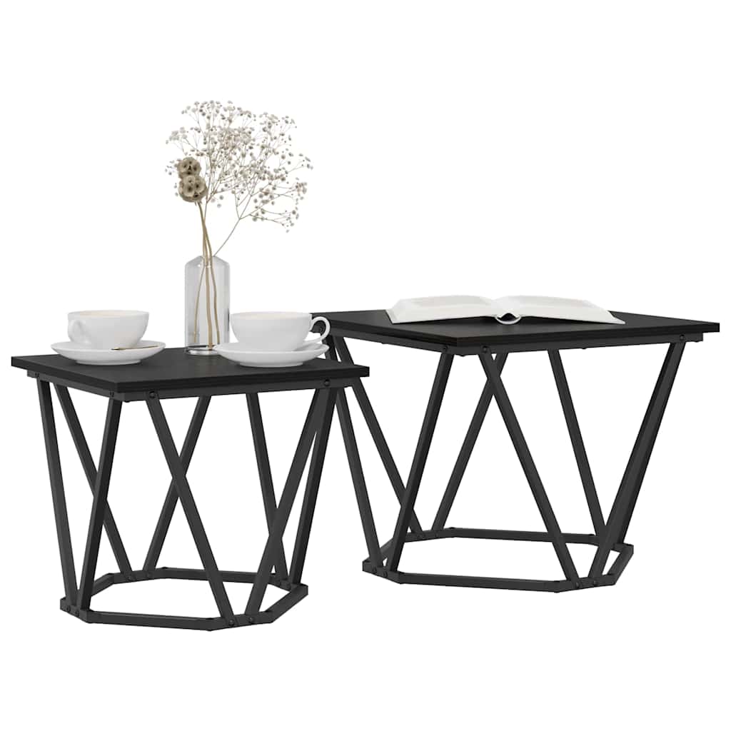 vidaXL Beistelltisch-Set 2 pcs Schwarze Eiche 50 x 50 x 40 cm