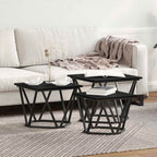 vidaXL Couchtisch 3 pcs Schwarz Eichen-Optik Ingenieure Holz und Stahl