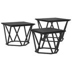 vidaXL Couchtisch 3 pcs Schwarz Eichen-Optik Ingenieure Holz und Stahl
