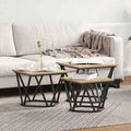 vidaXL Couchtisch 3 pcs Sonoma-Eiche Ingenieure Holz und Stahl