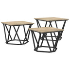 vidaXL Couchtisch 3 pcs Sonoma-Eiche Ingenieure Holz und Stahl