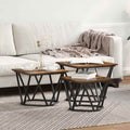 vidaXL Couchtisch 3 pcs Geräucherte Eiche Ingenieure Holz und Stahl