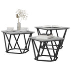 vidaXL Couchtisch 3 pcs Graues Sonoma Ingenieure Holz und Stahl