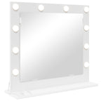 vidaXL Waschtischspiegel Weiß 60 x 55 x 18 cm Glas und furniertes Holz